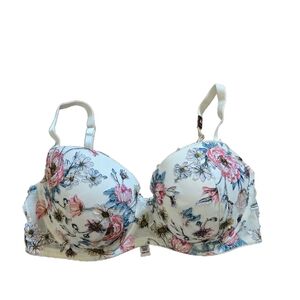 Victoria's Secret Floral Bra - Cream and Pink